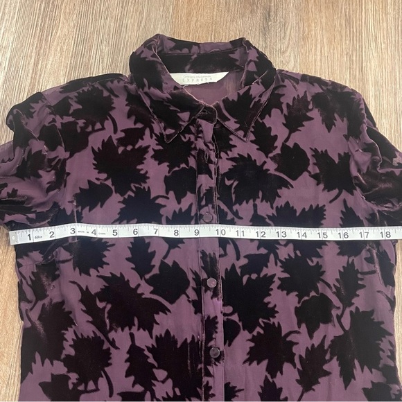 Vtg Express Women’s Small 90s Silk Blend Sheer Velvet Burnout Plum Whimsigoth - Picture 6 of 8